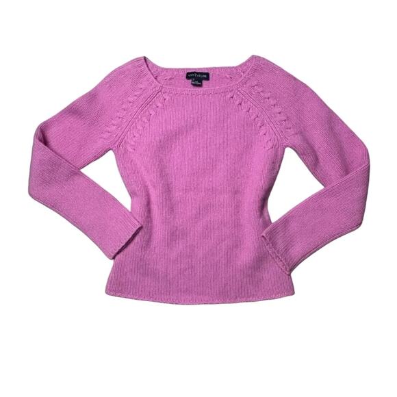 Ann Taylor XS Sweater soft Cashmere Pink Pullover Crew Knit - Picture 1 of 6